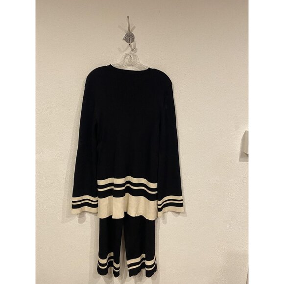 DISSH Madison Black Contrast Jumper Pant Set Womens Small Knit Ribbed Two Piece - Picture 6 of 6